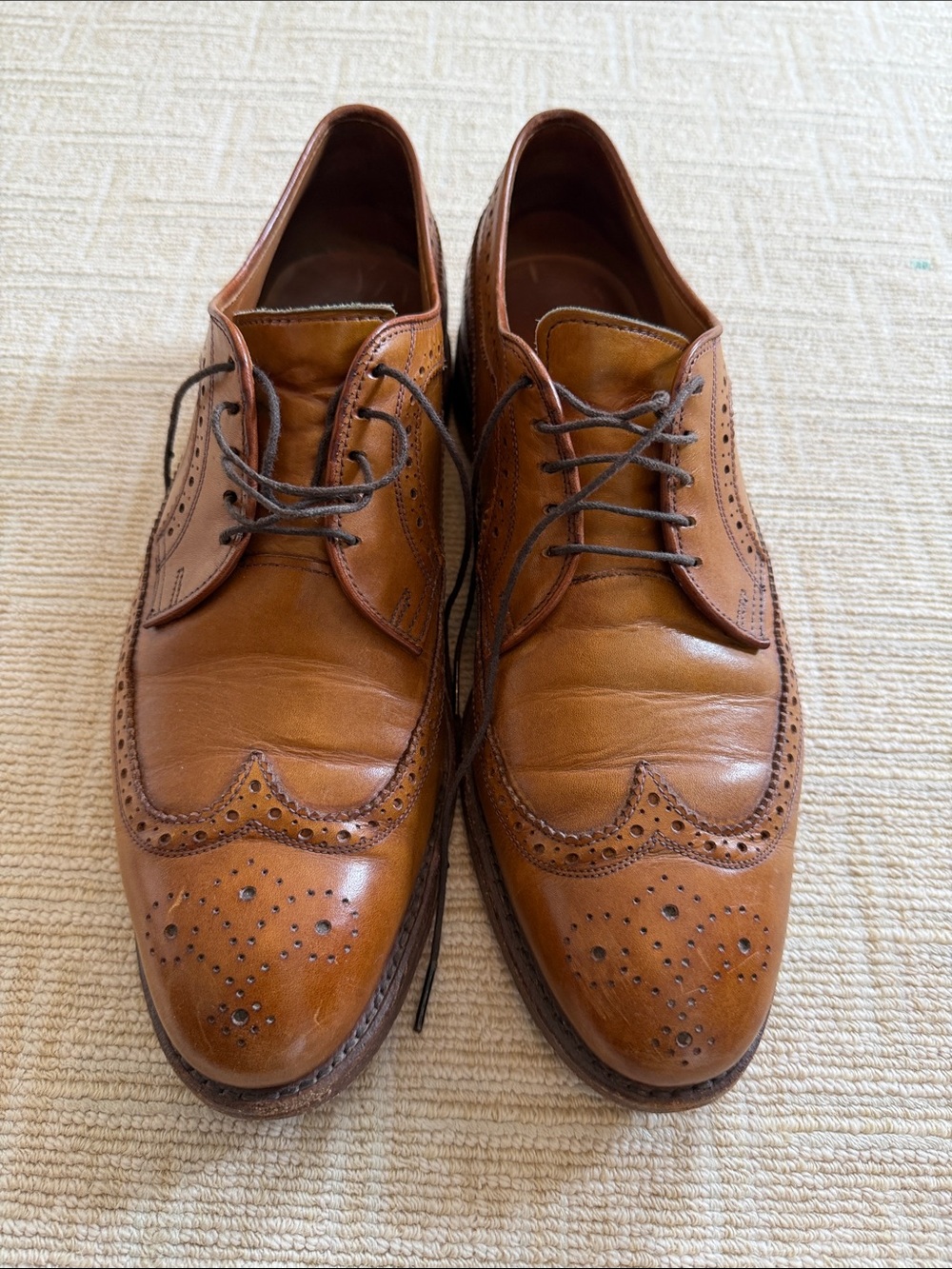 Ralph Lauren Men's Leather Wingtip Dress Shoes - Tan